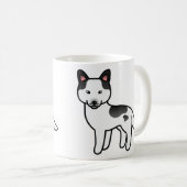 Mug Husky Sibérien de dessin animé pie noir (Devant droit)