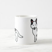 Mug Husky Sibérien de dessin animé pie noir (Centre)