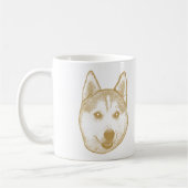 Mug Husky Sibir Chien Personnalisé Dessin À La Main (Gauche)