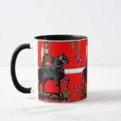 Mug Hussard sur un cheval noir - art populaire (Gauche)