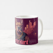 Mug Hustle Hard - Pitbull Chien avec de l'argent et Ci (Devant droit)