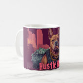 Mug Hustle Hard - Pitbull Chien avec de l'argent et Ci (Devant gauche)