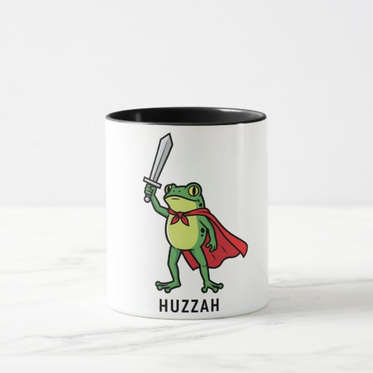 Mug Huzzah Frog Chevalier Drôle Citation mème épée (Centre)