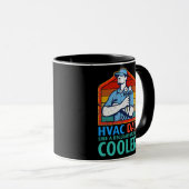 Mug HVAC Papa Mais Glacière Drôle Technicien HVAC Père (Devant droit)