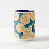 Mug Hydrangea aquarelle motif, jaune et bleu (Centre)