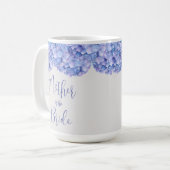 Mug Hydrangea Bleu Aquarelle Mère de la Mariée  (Devant gauche)