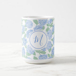 Mug Hydrangea Bleu Vert Élégant Personnalisé