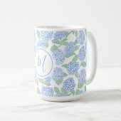 Mug Hydrangea Bleu Vert Élégant Personnalisé (Devant droit)