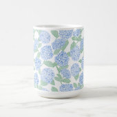 Mug Hydrangea Bleu Vert Élégant Prépa (Centre)