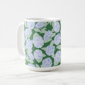 Mug Hydrangea Bleu Vert Élégant Prépa (Devant gauche)