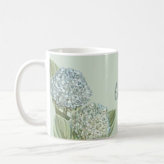 Mug Hydrangea Bleu/Vert Sage (Gauche)