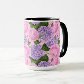 Mug Hydrangea et motif de pivoine (Devant droit)