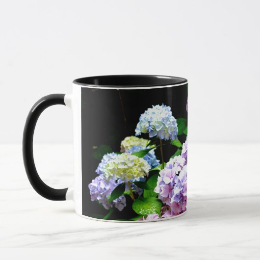 Mug Hydrangea garden, rose, bleu, purple floral (Gauche)