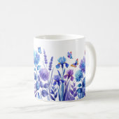 Mug Hydrangea Iris Papillon Lavande à l'encre d'al (Devant droit)