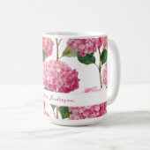 Mug Hydrangea Rose Floral avec Nom Personnalisé (Devant droit)