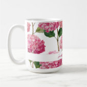 Mug Hydrangea Rose Floral avec Nom Personnalisé (Gauche)