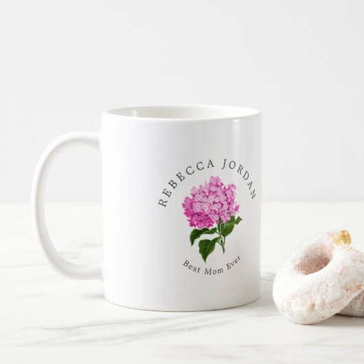 Mug Hydrangea rose Grand-millentenaire Meilleure maman (Avec donut)