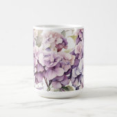 Mug Hydrangeas aquarelle rose violet élégant (Centre)