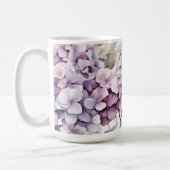 Mug Hydrangeas aquarelle rose violet élégant (Gauche)