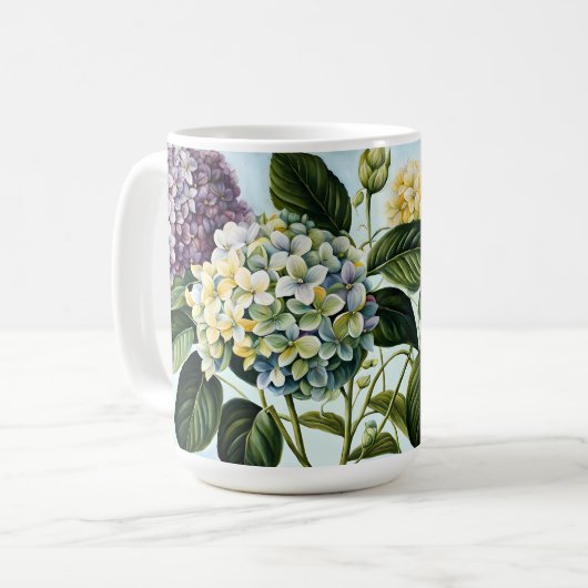 Mug Hydrangeas - Fleur Pastel Classique (Devant gauche)