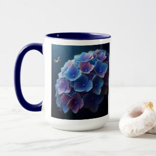 Mug Hydrangeas Floral Purple et Bleu
