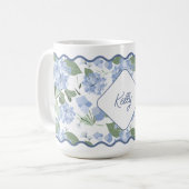 Mug Hydrangeas Girly Classy Personnalisé Côtier (Devant gauche)
