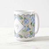 Mug Hydrangeas Girly Delicate Personnalisé Côtier (Devant droit)