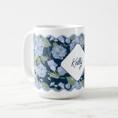 Mug Hydrangeas Girly Delicate Personnalisé Côtier (Devant gauche)