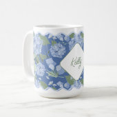 Mug Hydrangeas Girly Delicate Personnalisé Côtier (Devant gauche)