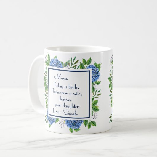 Mug Hydrangeas Mère De La Mariée Dons De La Mariée (Devant gauche)