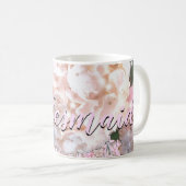 Mug Hydrangeas roses en dentelle blanche romantique De (Devant droit)