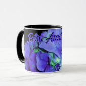 Mug Hydrangée bleu violet fleurs pourpres, Meilleure t (Devant gauche)