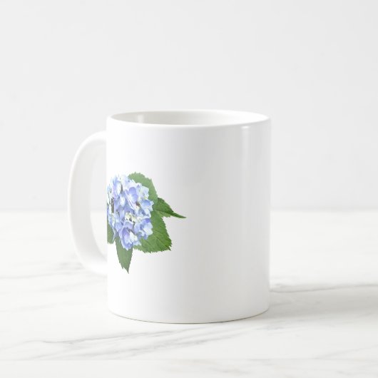 Mug Hydrangée bleue et violette (Devant gauche)