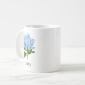 Mug Hydrangée bleue personnalisée (Devant gauche)
