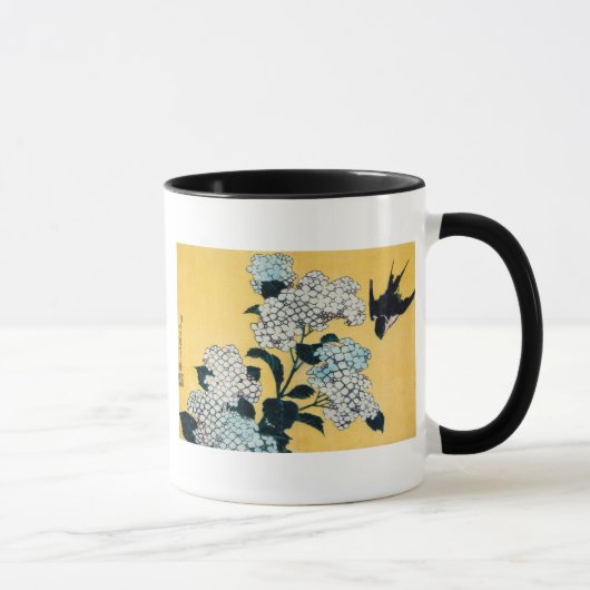Mug Hydrangée et hirondelle, Hokusai, Ukiyo-e (Droite)
