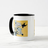 Mug Hydrangée et hirondelle, Hokusai, Ukiyo-e (Devant gauche)
