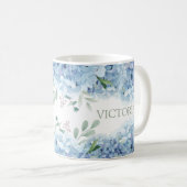 Mug Hydrangée florale personnalisée (Devant droit)