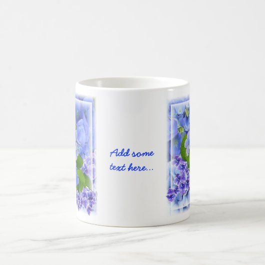 Mug Hydrangées bleues et papillons (Centre)