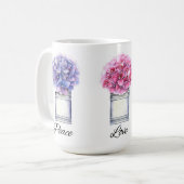 Mug Hydrangées d'aquarelle inspirantes (Devant gauche)