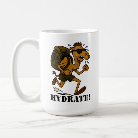 Mug Hydrate – Funny Camel Running Fitness Design (Gauche)