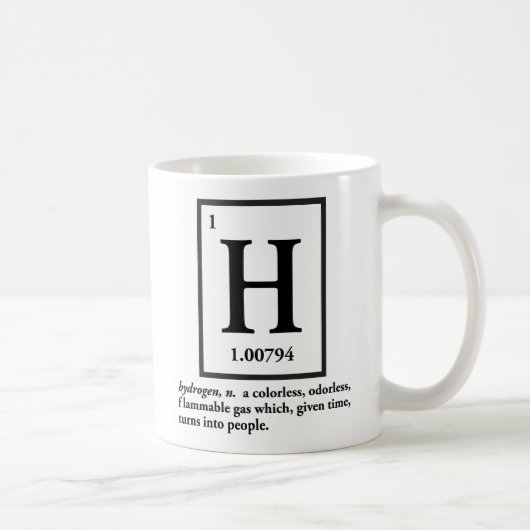 Mug hydrogène - un gaz qui se transforme en personnes (Droite)