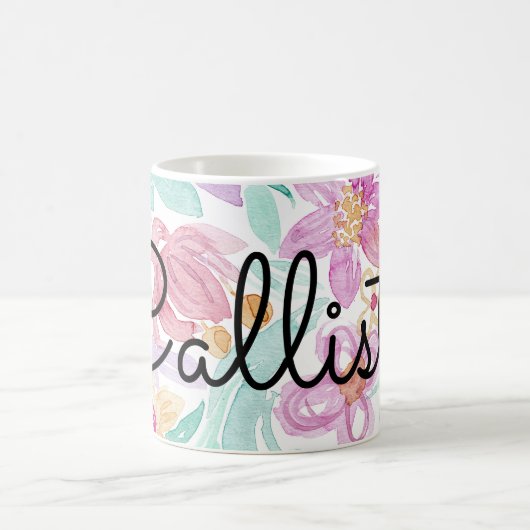 Mug Hydrogramme d'aquarelle rose pâle orange (Centre)