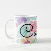 Mug Hydrogramme d'aquarelle rose pâle orange (Gauche)