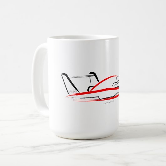 Mug Hydroplane 01 Noir et Rouge (Devant gauche)