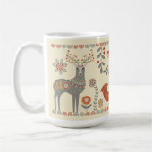 Mug Hygge Folk Art Animaux Nom personnalisé (Gauche)