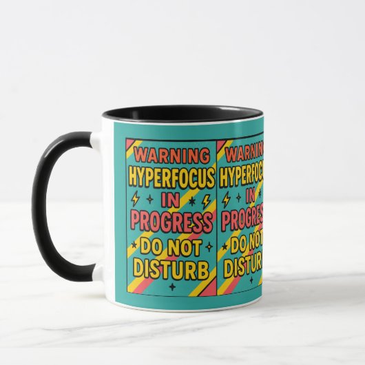 Mug Hyperfocus en cours Ne pas déranger ADHD Profondeu (Gauche)