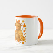 Mug Hyturtle Vache Highland d'automne avec feuilles d' (Devant droit)