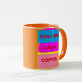 Mug I Adore it Loisir Goûter it Café logo rose bleu (Devant droit)