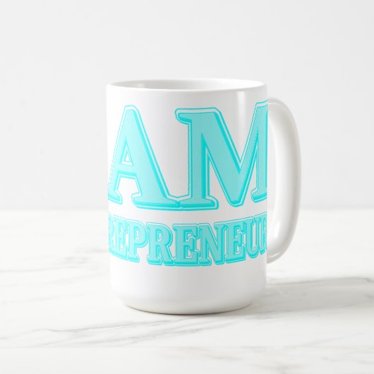 Mug "I AM ENTREPRENEUR" Conception d'expression. Comma (Devant droit)