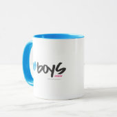 Mug I Aqua de garçons de coeur (Devant gauche)